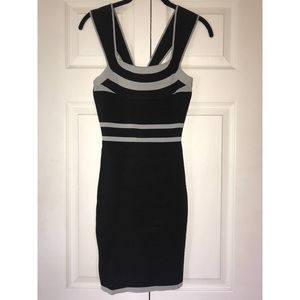 Express Bandage Dress - Color block Black & Gray